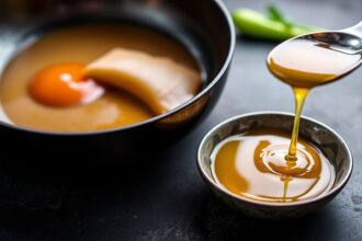 Assortment of flavorful fats: olive oil, butter, bacon fat, coconut oil, herbs, wooden spoons