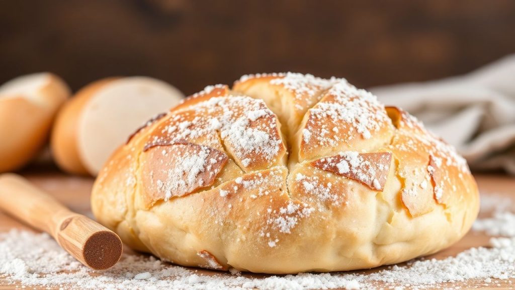 يد تعجن عجينة لزجة ومطاطية، والمطبخ يملأه عبق خبز دافئ