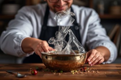 شيف يتذوق طعامًا بتركيز لتعلّم فن تذوّق النكهات