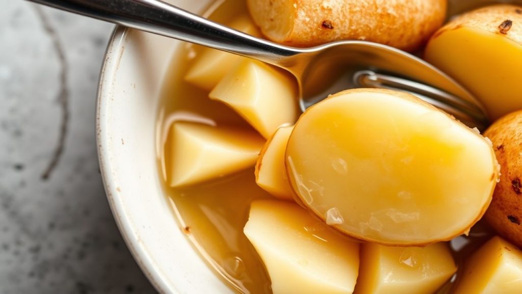 Finished boiled potatoes