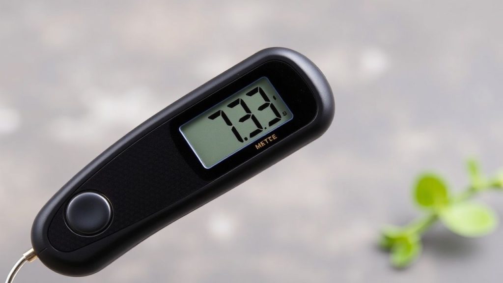 Food thermometer resting after use