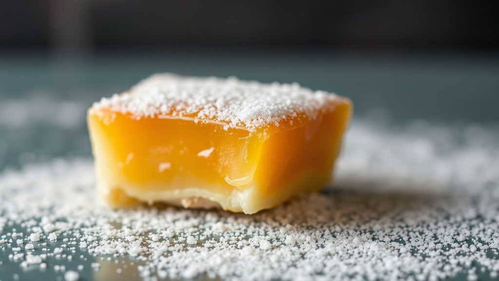Glassy sugar crust on tart