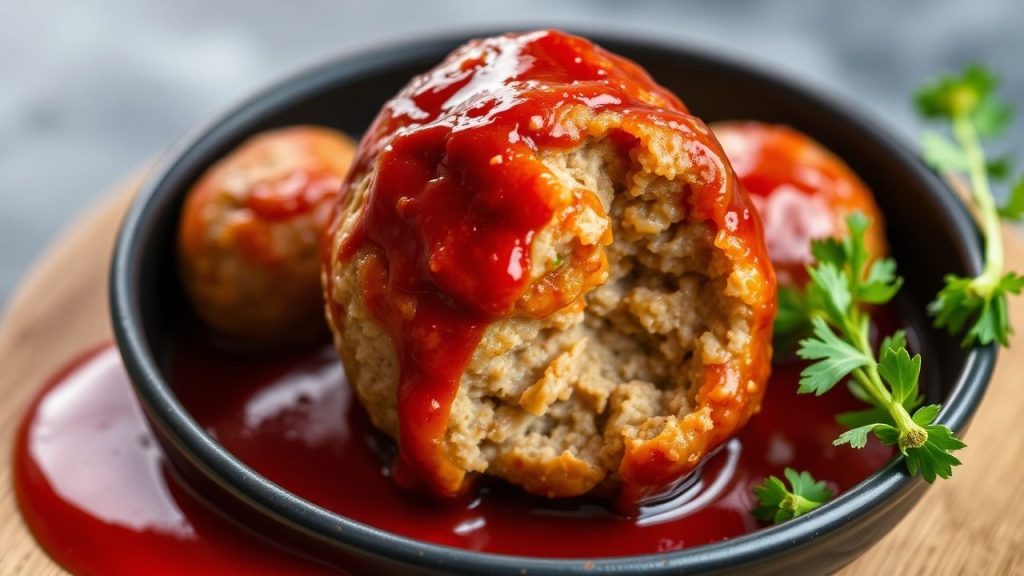 Baked meatballs on a tray