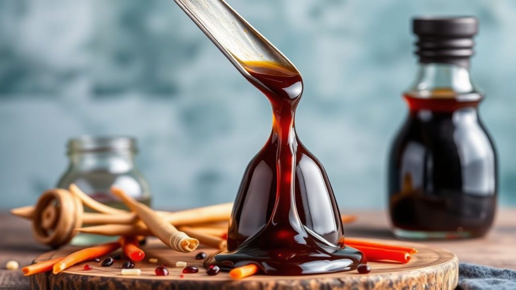 Soy glaze on grilled protein