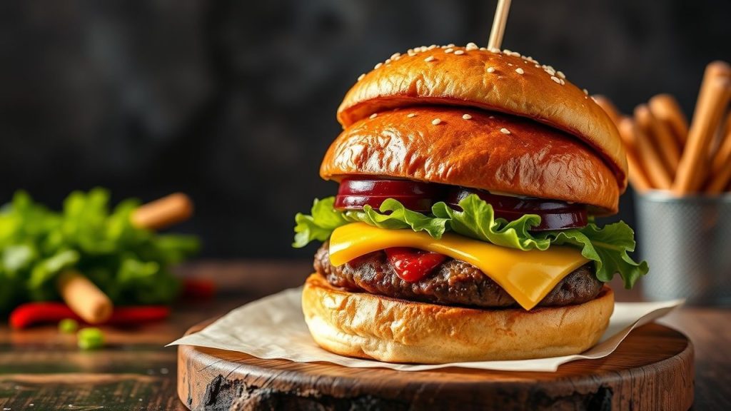 Assembled smash burger