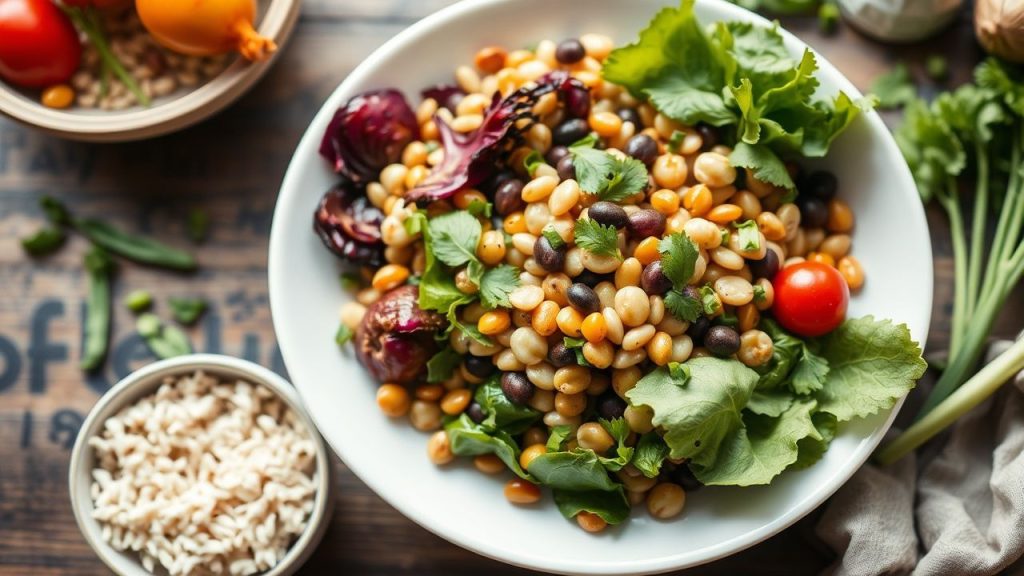 Served vegetarian bowl