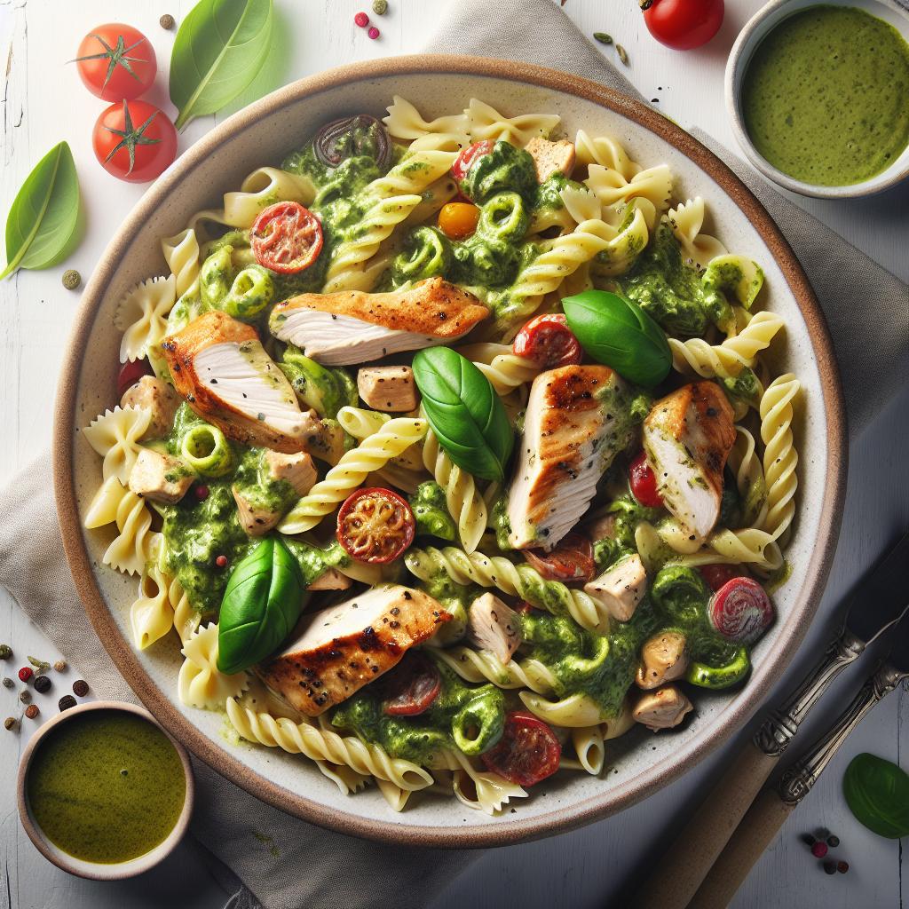 Indulge in Creamy Pesto Chicken Pasta: A Flavorful Feast