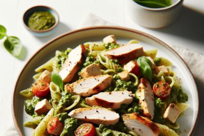 Indulge in Creamy Pesto Chicken Pasta: A Flavorful Feast