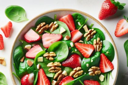 Refreshing Strawberry Spinach Salad with Crunchy Walnuts