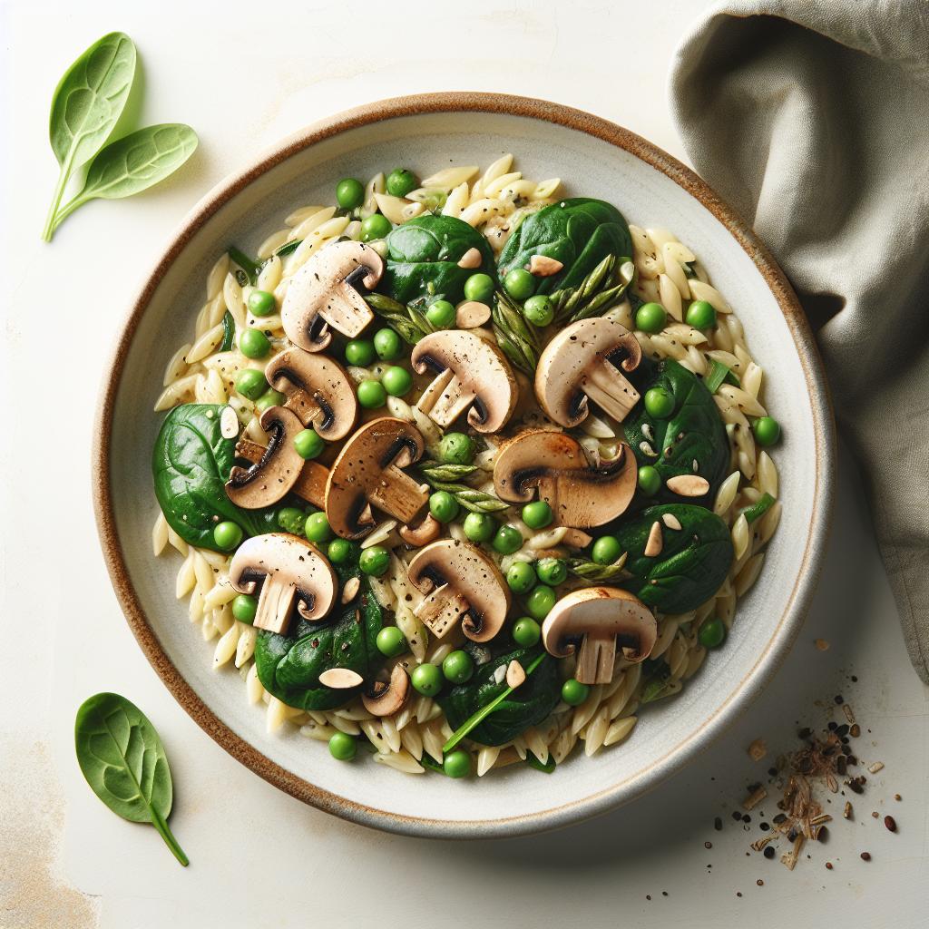 Savor the Flavor: Creamy Spinach & Mushroom Orzo Delight
