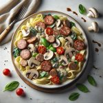 Creamy Mushroom Sauce Meets Savory Turkey Sausage Pasta