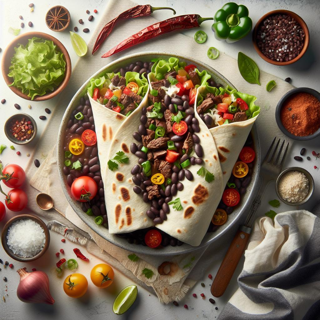 Hearty Beef Burritos with Black Beans: A Flavorful Fiesta