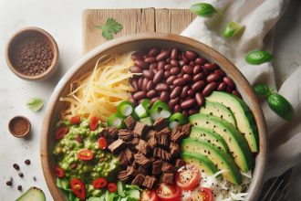 Hearty Beef and Bean Burrito Bowls: Flavorful Fiesta Bowls
