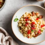 Colorful weeknight bowl showcasing quick Couscous recipes with roasted vegetables and herbs