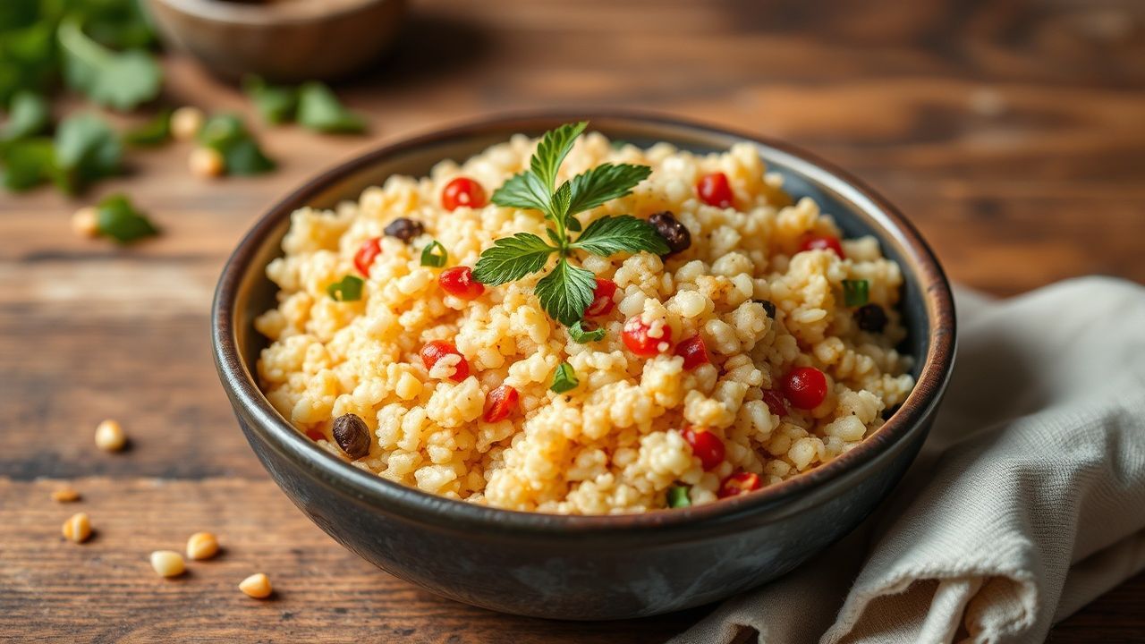 Colorful bowls of Leftover Couscous transformed into salads, fritters, and stuffed peppers.