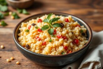 Colorful bowls of Leftover Couscous transformed into salads, fritters, and stuffed peppers.